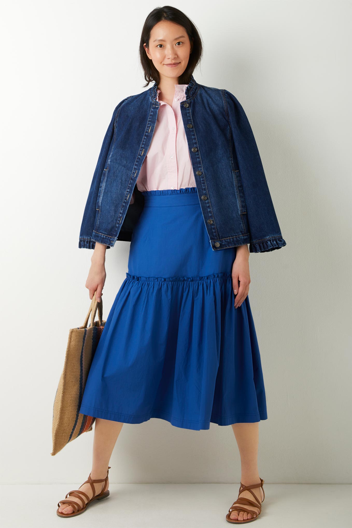 Saskia Cotton Skirt - Bleu De France