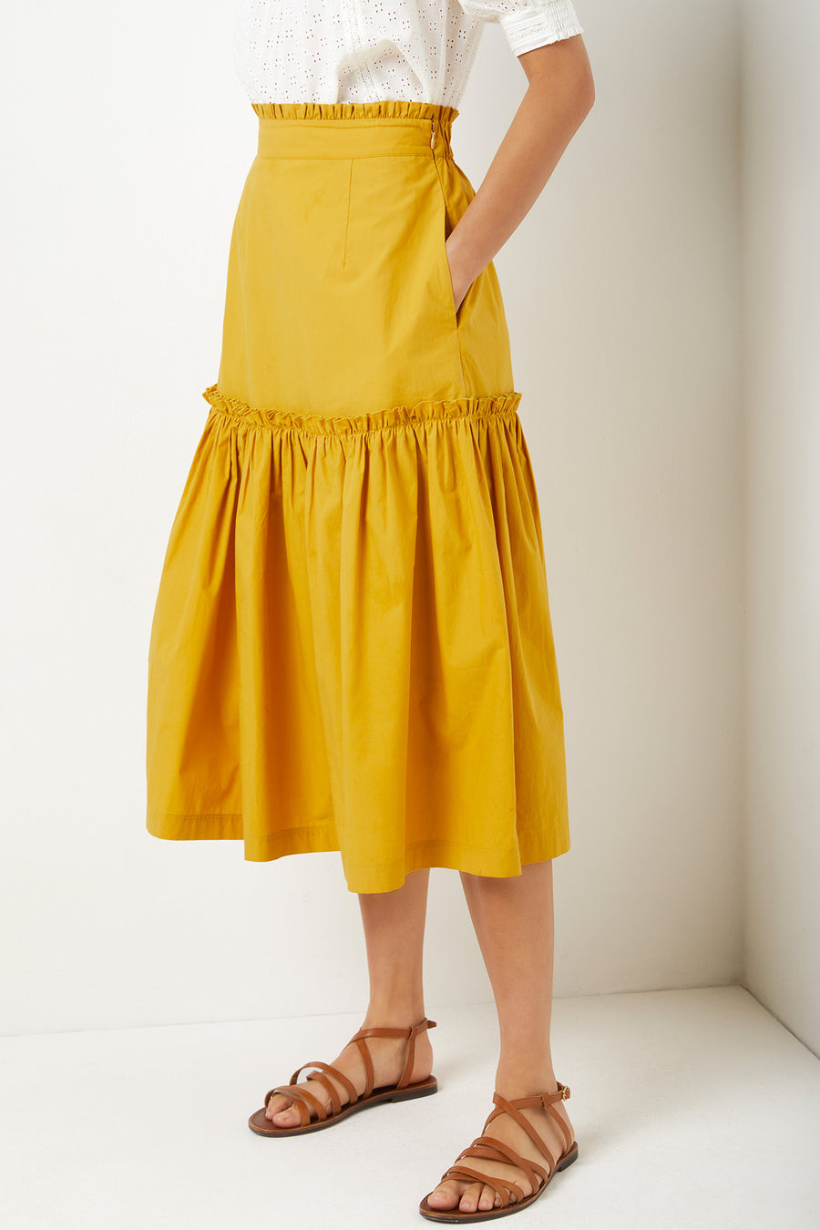 Saskia Cotton Skirt - Ochre