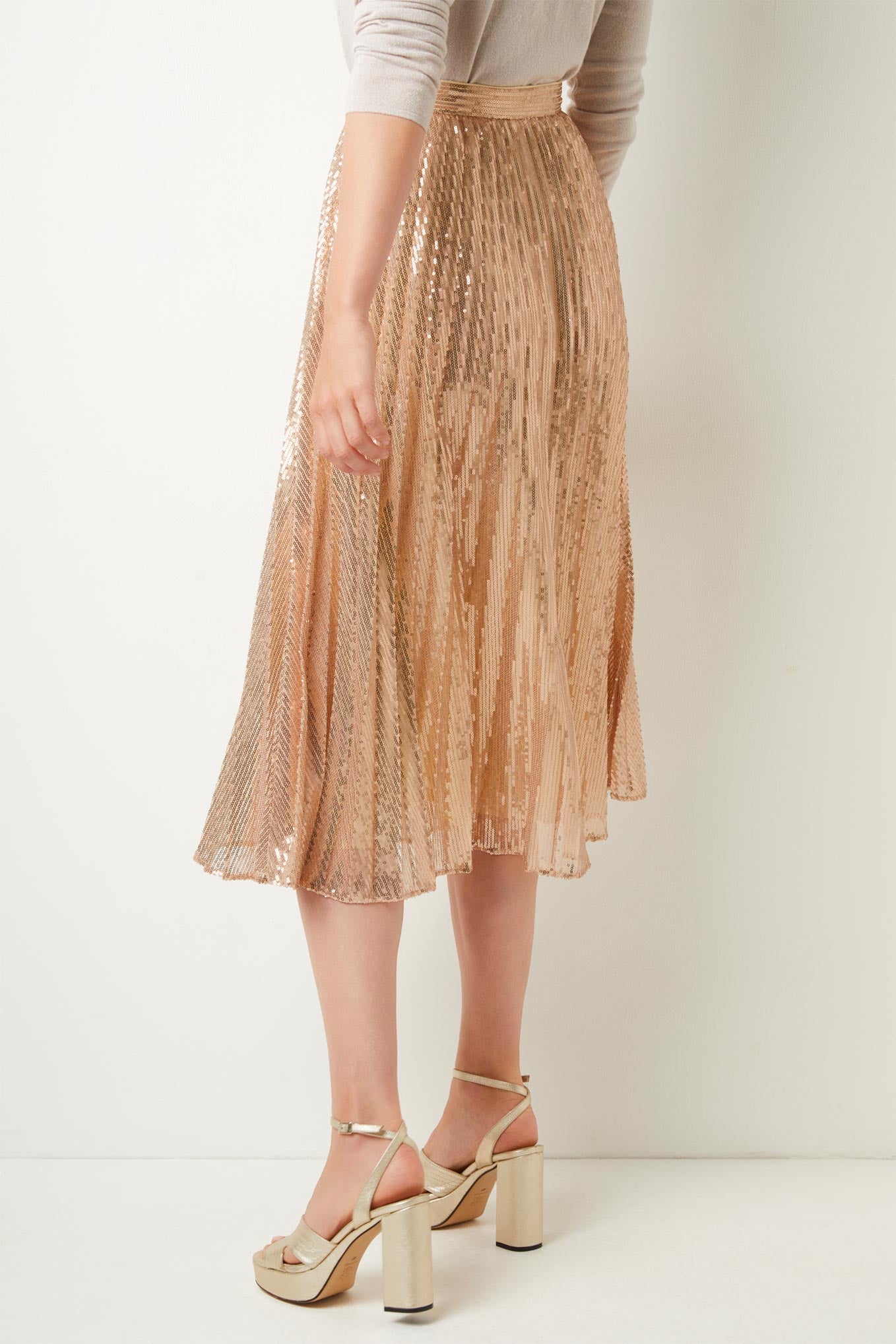 Skye Sequin Skirt Gold — Wyse London 