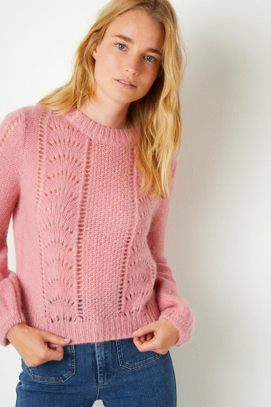 Solene Pointelle Jumper - Pink