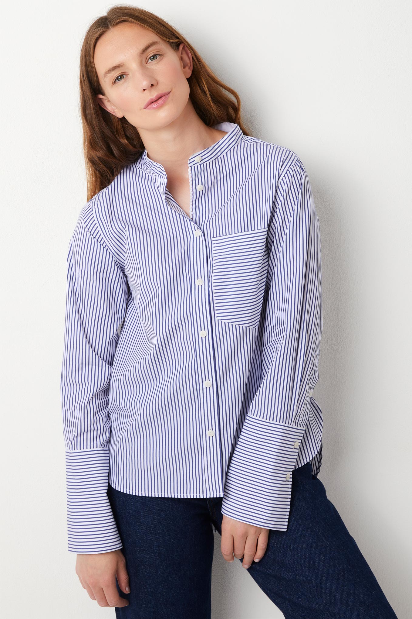 Barbara Stripe Boyfriend Shirt - Blue/White – WYSE London