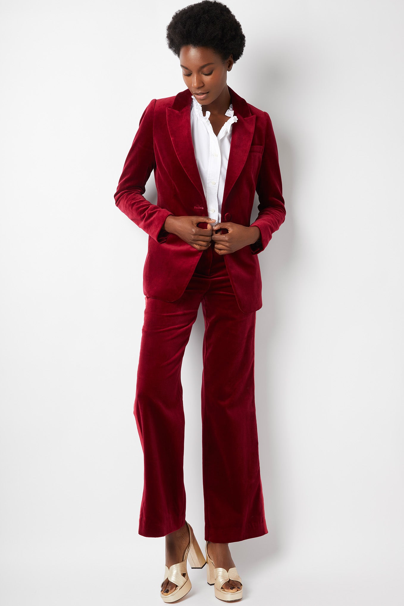 Womens velvet clearance trouser suit