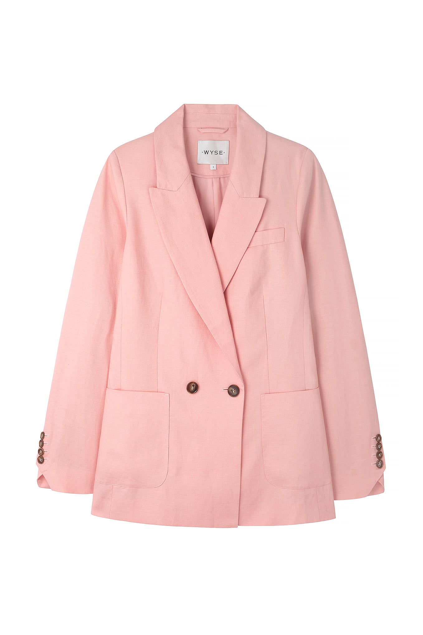 Ef X Wyse Double Breasted Blazer Pink — Wyse London