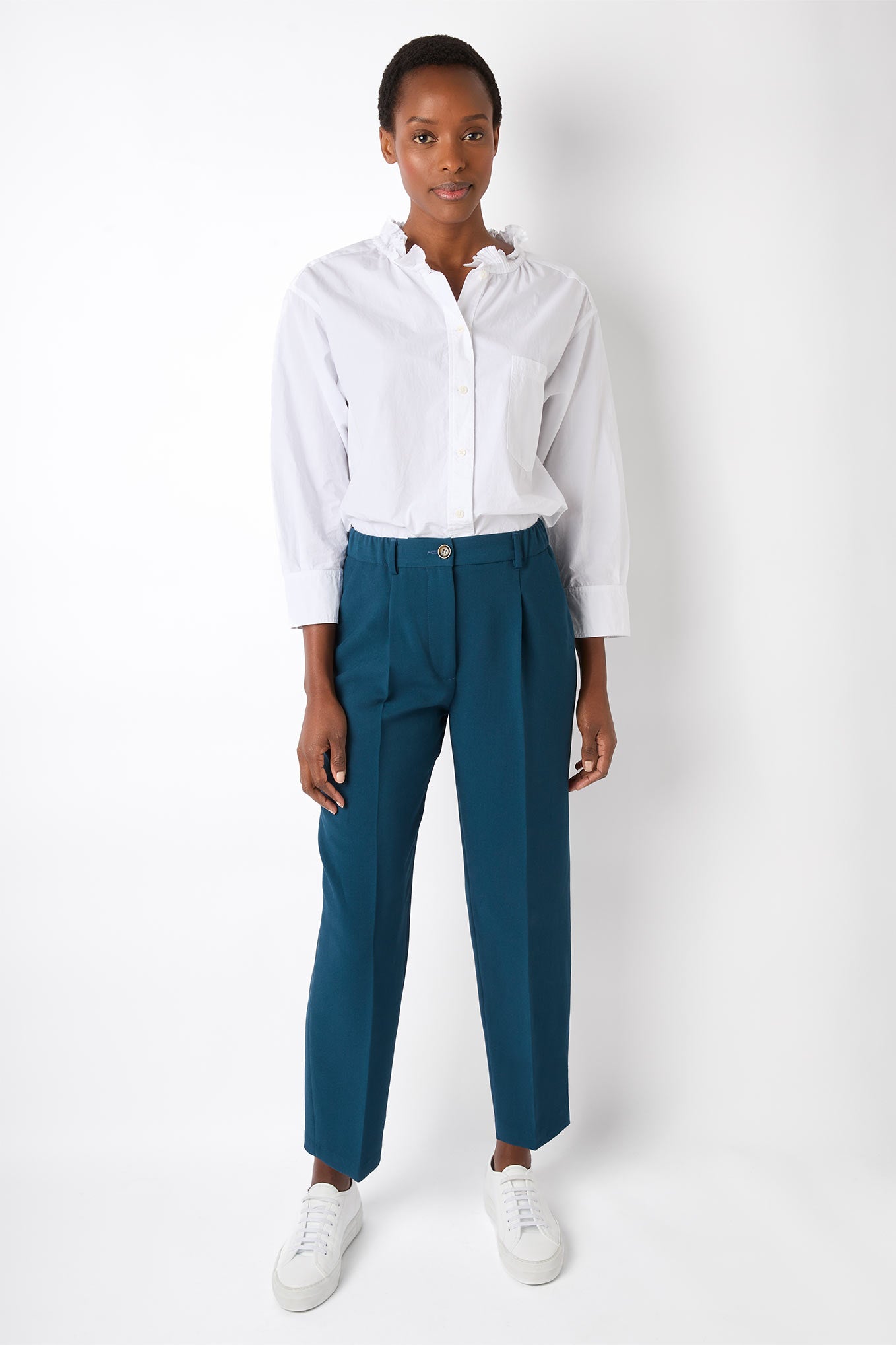 Ellie Straight Tailored Trouser - Teal