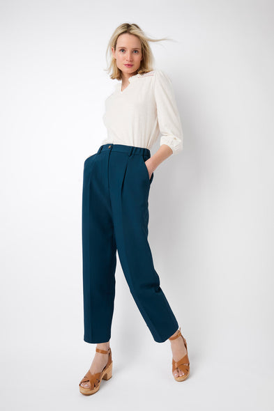 Ellie Straight Tailored Trouser - Teal – WYSE London