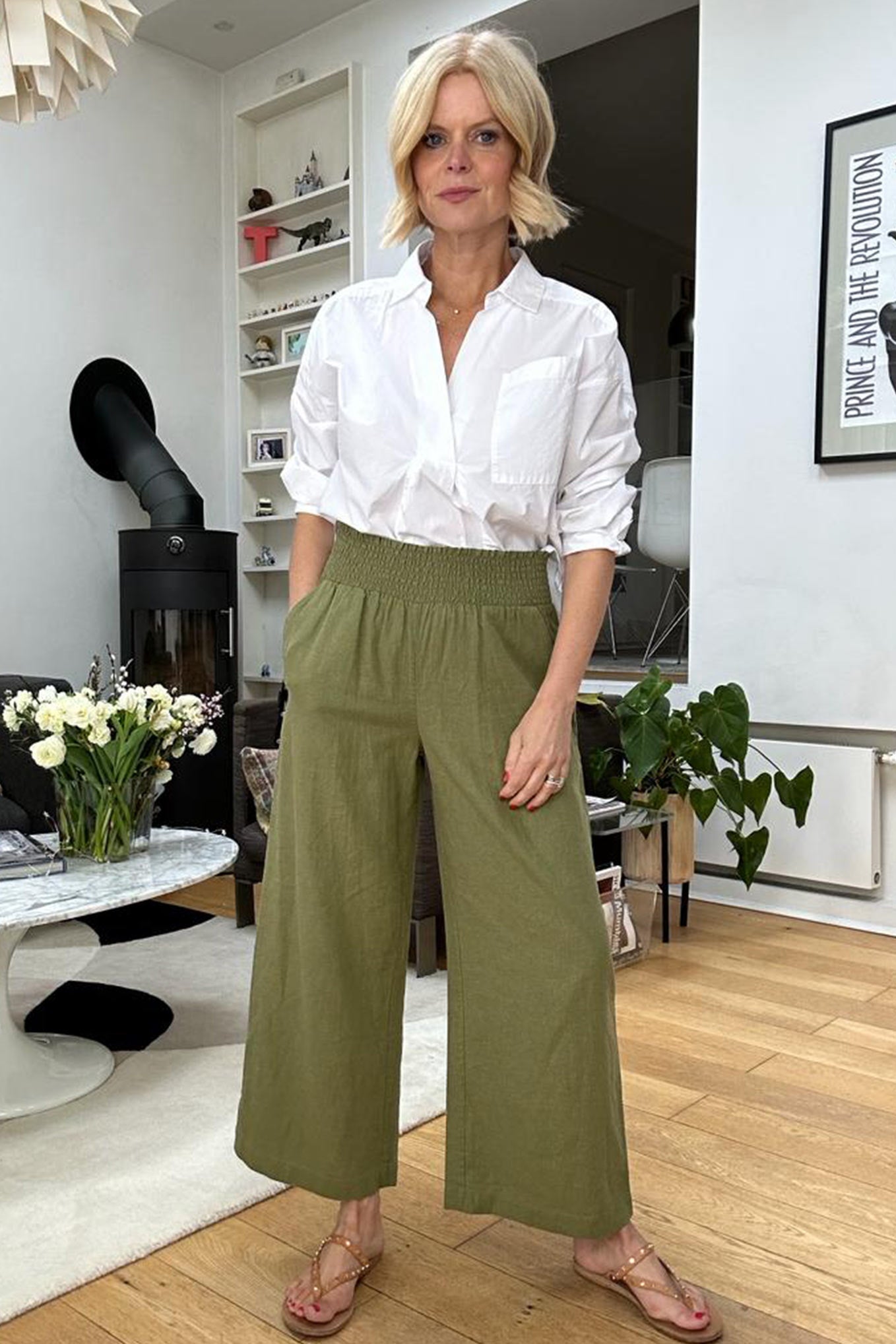 Lane Bryant Pleated Wide Leg Crop  Wide leg crop pants Wide leg pants  outfit Green wide leg pants outfit