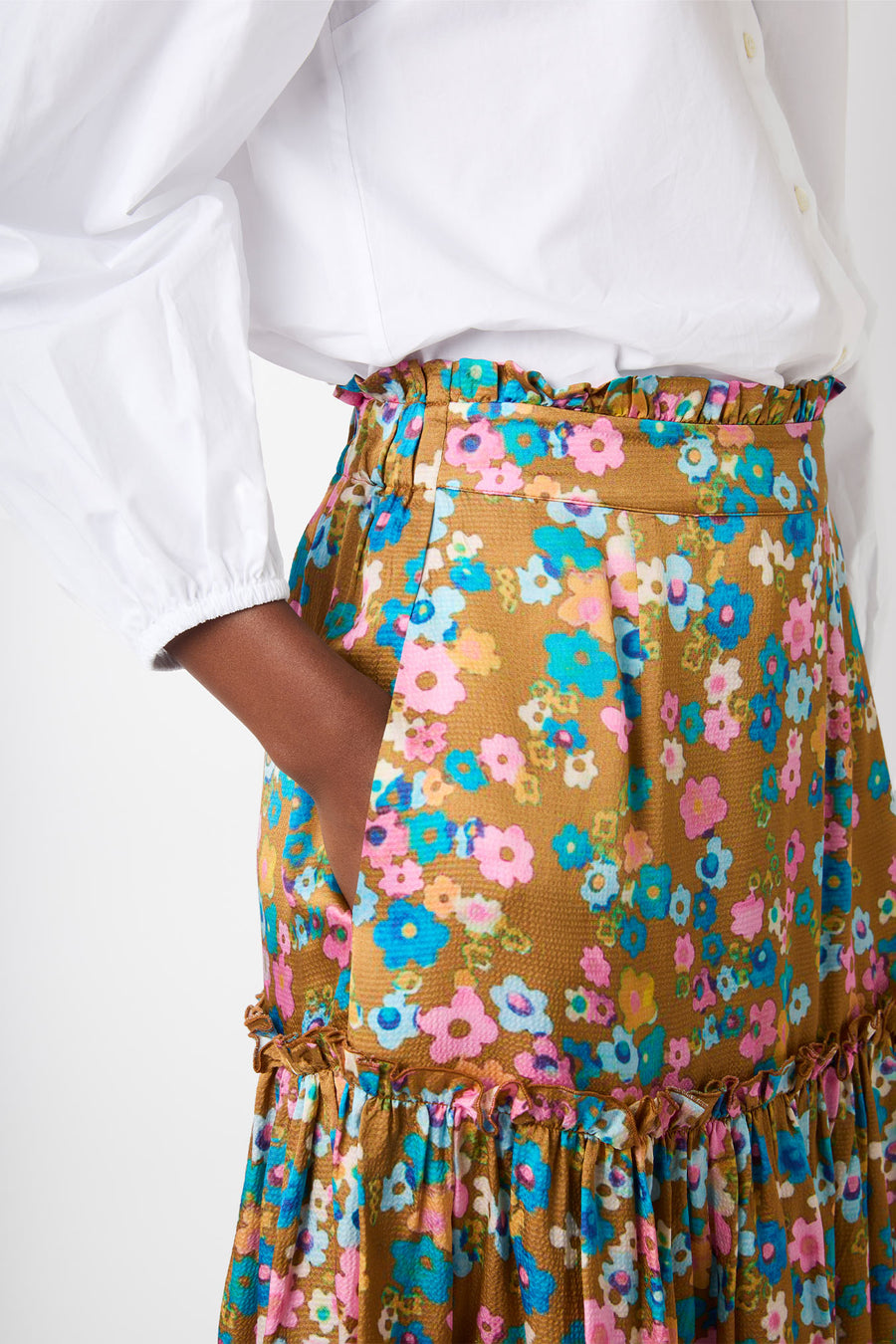 Saskia Ditsy Skirt - Gold/Multi