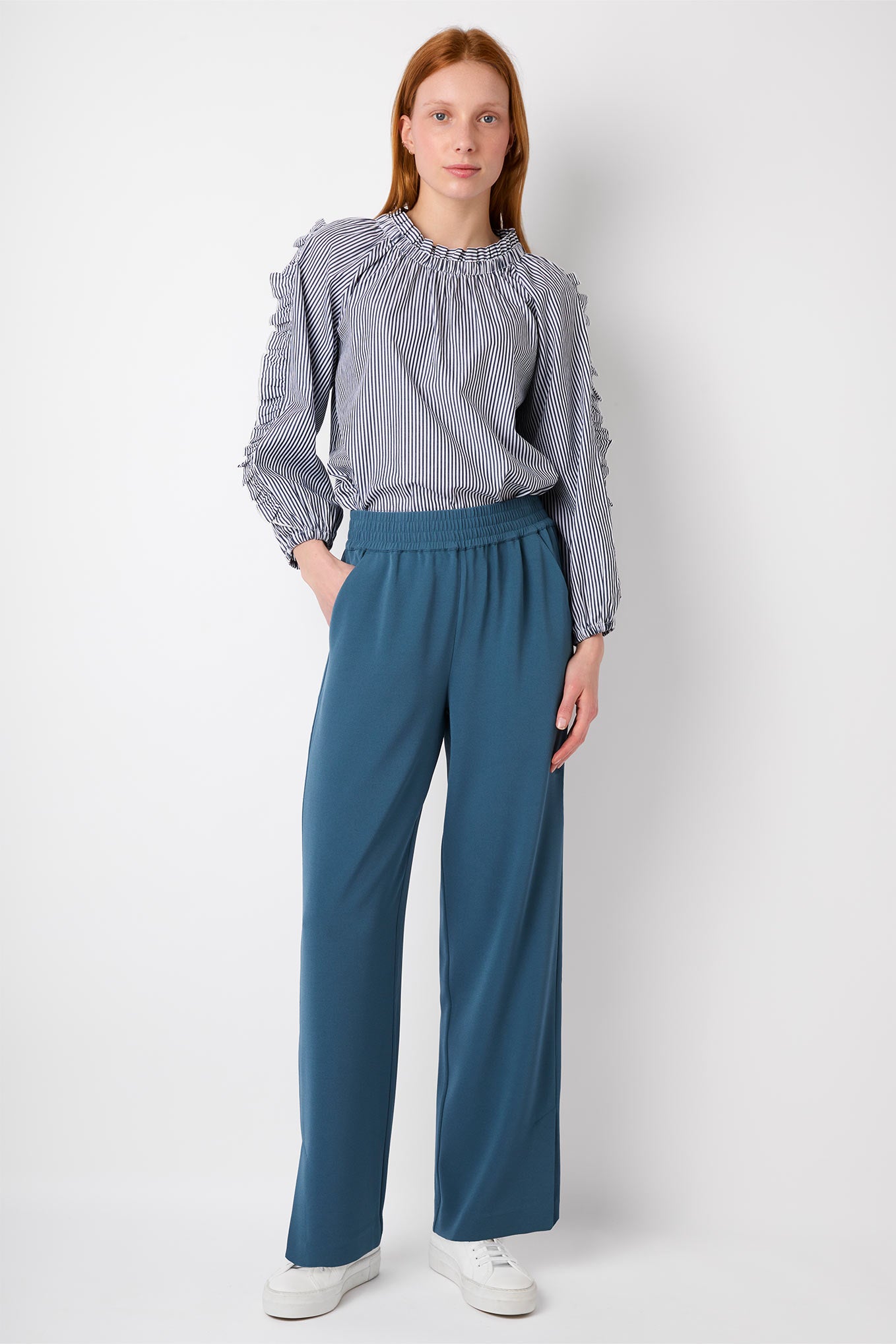 Tia Wide Leg Trouser - Dove